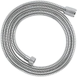 GROHE VitalioFlex Metal - Shower Hose 1.5 m, (Tensile Strength 50 kg, Pressure Resistance Up to 5 Bar, Heat Resistance 70°C, Universal Connection G 1/2'' x 1/2''), Chrome, 22108000