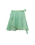 Daydance Green Teen Girl's Ballet Skirt Wrap Chiffon Over Scarf with Waist Tie, 8-12 Years