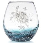 Sea Turtle Stemless Wine Glass, 19 