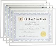 4 Pack 8.5x11 Glass Certificate Frames with Stand for Documents, Diplomas Awards, for Tabletop, Hanging