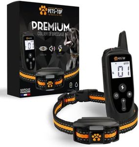 Collier De Dressage pour Chien, Portée de 1000m, Mode Vibration, Son, Choc Statique, IPX67 Résistant à L’Eau, Petit et Gros Chien, Anti-aboiement