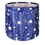 CROWNSHOP Portable Foldable bathtubs for Adults Freestanding Soaking Installation-Free Hot Bath Ice Bath Adult SPA for Student Home Camping (Starry Blue)