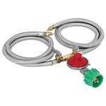 Bayou Classic Dual 36 Inch Stainless Braided Hose - Preset Regulator