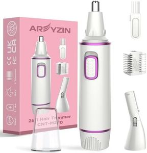 Nose Hair Trimmer for Women 2 in 1 Painless Eyebrow Trimmer and Nose Trimmer Facial Hair Removal Nasal Hair Clippers Professinal, Waterproof, Dual-Edge Blade