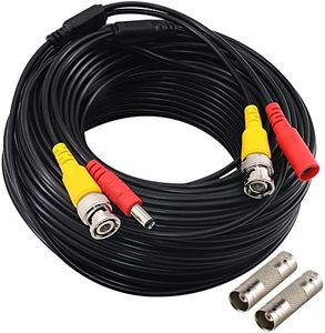 Yeung Qee Câble d'alimentation vidéo BNC avec 2 connecteurs femelles pour caméras de sécurité et systèmes de surveillance HD CCTV DVR 40 m