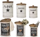 Primitives by Kathy 39060 Farmhouse Tin Canisters, Sugar/Coffee/Flour