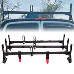 ECOTRIC Chevy Express Fullsize Van 3 bar 1996-Up Ladder Roof Racks Steel Rack White/Black (Black)