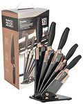 5pc Brooklyn Fan Block Set - Taylors Eye Witness, Antibacterial Hard Ceramic Coated Blades, Paring Knife, All-Purpose Knife, Chefs Knife, Serrated Knife & Carving Knife. 2 Year Guarantee.