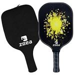 ZOEA Pickleball Paddle, Graphite Pickleball Racket with Carbon Fiber Surface and Polymer Honeycomb Composite Core for Outdoor and Indoor, Durable and Light Weight (Yellow)