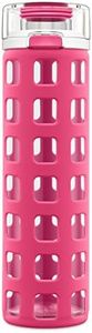 Ello Syndicate BPA-Free Glass Water Bottle with Flip Lid, Pink, 20 oz.