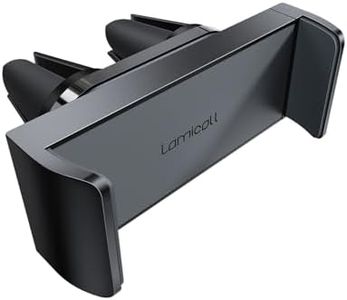 Lamicall Car Phone Holder, Air Vent Clip Mount - Universal Cell Phone Stand Holder Hand Free Cradle, Compatible with iPhone 15 14 13 12 Pro Max Mini XS XR Plus SE, All 4.7-6.5'' Smartphone - Gray