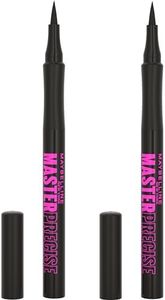 Maybelline Eyestudio Master Precise All Day Waterproof Liquid Eyeliner Makeup, Black, 2 Count (Packaging May Vary)