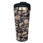 CUAJH Skull Pattern Travel Coffee Mug Insulated Tumbler with Wrap Lid and Stainless Lined for Women Men Birthday, 14 OZ