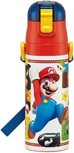 Skater SDC4-A Water Bottle, 16.5 fl oz (470 ml), Super Mario, 23, Children's Stainless Steel Sports Bottle