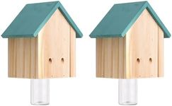 2 Pack Wood Carpenter Bee Trap for Outside - Wood Boring Bee Trap - Best Bee Trap - Nature Cabin Style Carpenter Bee Traps Outdoor Hanging