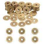 50 Pieces 2cm Chinese Coins Feng Shui I-ching Coins Good Luck Fortune Coins for Health Success and Wealth