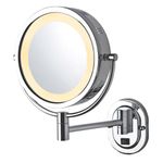 Jerdon HL165CD Hard-Wired 8-Inch Two-Sided Swivel Halo Lighted Wall Mount Mirror with 3x Magnification, 12.5-Inch Extension, Chrome Finish