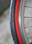 CURIO UK SLICK MOUNTAIN BIKE TYRE TIRE LS077 26 X 2.10 W/ RED SIDEWALL STREET