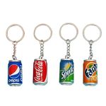 NISCAYA 4Pcs Simulation Cans Beverage Keychain Mini Drink Bottle Keyring Couple Key Chain Key Ring Men Women Bag Pendant Trinket Children Lovely Gift