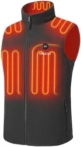 Venustas Men's Fleece Heated Vest with Battery, Lightweight Insulated Electric Vest