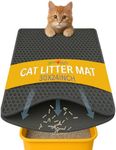 Andalus Brands Large Cat Litter Mat - Waterproof & Urine-Proof Litter Box Mat, Non-Slip Kitty Litter Mats for Floor, Easy to Clean Litter Trapping Design (30" x 24", Grey)