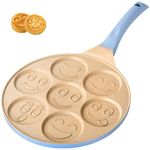 Erreke Pancake Pan, Non Stick Crepe Pan, All Types of Kitchens and Induction Hobs, Fun Design for Kids and Cooking, Soft Touch Handle, 26 cm, Blue Color.