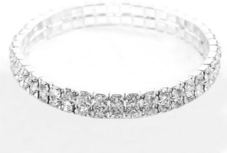Sorted by Rows Wedding Bridal Clear Crystal Rhinestones Eclectic Bracelet (2-Row)