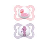 MAM Silicone Mini Air Pacifiers (2 Pack), Mam Sensitive Skin Pacifier 0-6 Months, Best Pacifier For Breastfed Babies, Girl Pacifiers