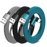 JISWK USB C Charger Cable,(3Pack /3FT, Type C Charging Cable Nylon Braided for Samsung Galaxy S20 S11 S10 S9,Huawei P20/ P30, HTC, Sony XZ, LG,Google Pixel，oppo and More