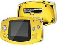 eXtremeRate Chrome Gold Glossy GBA Replacement Full Housing Shell Cover & Buttons Tools Set for Gameboy Advance - Handheld Game Console NOT Included - Shell Compatible with IPS Screen