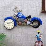 Medieval Arts Stylish Iron Bike Wall Mount Clock For Home Decoration (Dark Blue) - Analog, 70 Cm