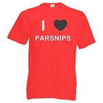 BadgeBeast.co.uk I Love Parsnips - Large Red T Shirt