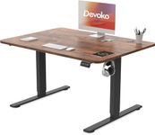 Devoko Electric Standing Desk 100x60cm Sit Stand Table Height Adjustable Desk with Backpack Hook and Memory Smart Pannel, Home Office Desk with Splice Board, Rustic Brown