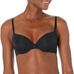 Iris & Lilly Women's Microfibre Push-Up Bra, Black, 34A