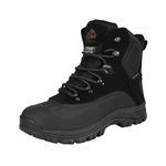 NORTIV 8 Men's Snow Boots Insulated Waterproof Construction Hiking Winter Boots 180411 Size 9 US/ 8 UK Black