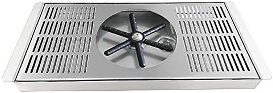 YBB Pitcher Rinser Cup Washer Glass Cleaning Rinser with Side Sprays, Drain and Drip Tray for Bar Coffee Shop (13.8" x 6.3" x 1")