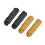 A ABSOPRO Axle Rear Foot Pegs Footrests 100x28mm for BMX MTB Bike Bicycle Fit 3/8 Inch Black and Gold Tone (Set of 2)