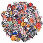 WSPXX Lot of 30,50,100 pcs Random Sports Ball Shoe Charms for Shoe & Bracelet Wristband Party Gifts, Rubber, No Gemstone