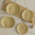 The Earth Store Handcrafted Ivory Italian 6 Piece -10.5 Inch Ceramic Dinner Plates Microwave & Dishwasher Safe Ceramic Plates for Dinner | Full Plates Set of 6 | Dinner Full Plates