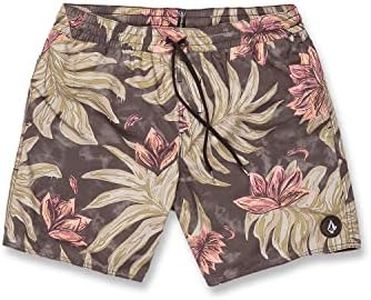 Volcom Men's Polly Pack 17" Trunk Boardshort Swim, Rinsed Black, Small