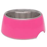 Loving Pets - Retro Bowl Dog Food Water Bowl No Tip Stainless Steel Elevated Pet Bowl No Skid Spill Proof (Medium, Pink)