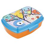 Stor Pokemon Kids Childrens Sandwich Box, Lunch Box, Snack Box, Rectangular School Travel Lunch Food Box Sandwich Bento Container, BPA Free (Blue)