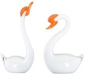 Lenox Art Glass Set of 2 Swan Figurines 9" White New in Box