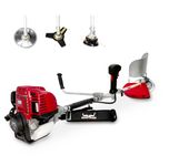 Balwaan Krishi BX-35 35cc 4-Stroke Petrol Brush Cutter (Red) Side Pack Crop, Grass & Weed Cutting Machine with 80T, 3T Blade & Tap & Go Head for Garden, Lawn & Agriculture Use, Heavy Duty Engine