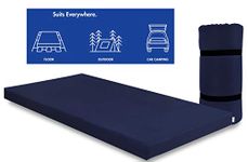 Springtek 3" Roll-Up Travel Lite/Guest Bed/Floor Mat, Single Size Foam Mattress Blue (72X36X3)