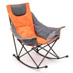 SUNNYFEEL Folding Camping Rocking Chair, Heavy Duty Recliner for Lawn/Outdoor/Picnic/Lounge/Patio(Orange)