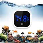 ORIA Digital Aquarium Thermometer, Stick-on LED Fish Tank Thermometer, Mini Aquarium Thermometer with 0.18°F Accuracy, Touch Button, Battery, for Fish, Reptile, Axolotl, Salt/Fresh Water