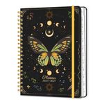 Lonely Oak Agenda 2026-2027, 12 Months Academic Daily Weekly Planner from Jul.2026 to Jun.2027, A5 Spiral School Year Monthly Calendar for Student and Teacher 6.18" x 8.5"（Green Butterfly）