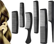 6PCs Professional Styling Hair Comb Set, Hair Dressing Baber Comb Set Black Colour Anti-Static Salon Combs for Cutting and Hair Styling