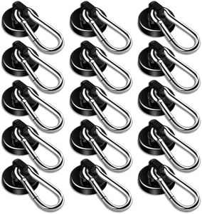 DIYMAG Magnetic Hooks,Black 15 Pack 70LBS Heavy Duty Magnet Hooks